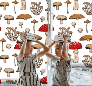 Rollo Fenster Obst pilz braun muster - TenStickers