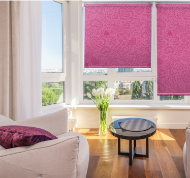 Rollo Fenster romantisch rosa herzen gemustert - TenStickers