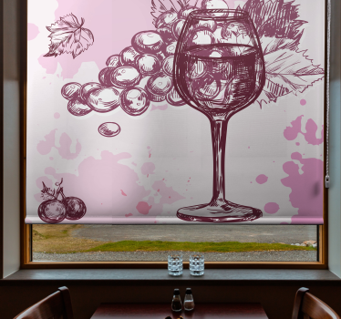 Rollo Fenster romantisch skizze eines weinleseweins - TenStickers