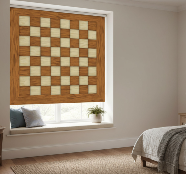 Rollo fenster schlafzimmer schachbrettdesign - TenStickers