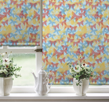 Rollo Fenster Schmetterlinge orange, gelb und blau - TenStickers