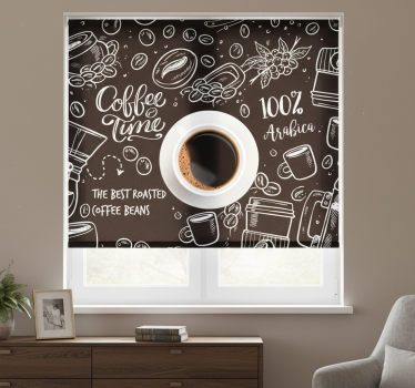 Rollo fenster schwarz kaffeepause bilder - TenStickers