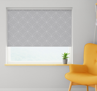 Rollo fenster skandinavisch graue geometrische blumen - TenStickers