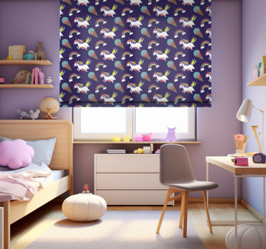 Rollo Fenster Kinderzimmer einhörner und regenbögen - TenStickers