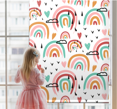 Rollo Fenster Kinderzimmer lebendiges regenbogenmotiv - TenStickers