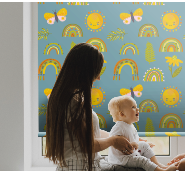 Rollo Fenster Baum sonniges regenbogen-design - TenStickers