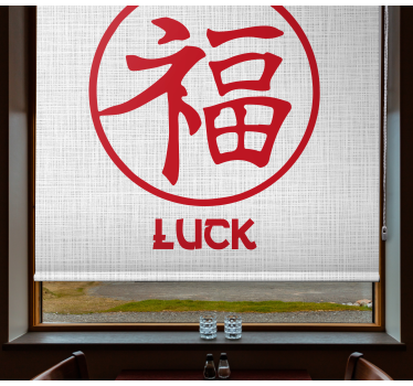 Rollo Fenster Spruch glückssymbol in rot - TenStickers