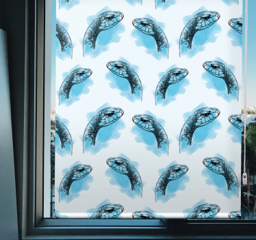 Rollo Fenster Tiere blaue schlangengesichter - TenStickers