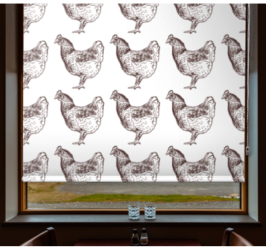 Rollo Fenster Tiere charmantes hühnermuster - TenStickers