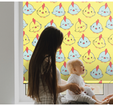 Rollo Fenster Tiere fröhliches kükenmuster - TenStickers
