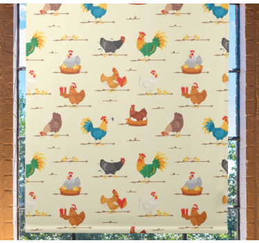 Rollo Fenster Tiere hühner und hähne - TenStickers