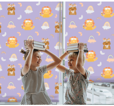 Rollo Fenster Kinderzimmer tierbabys und regenbögen - TenStickers