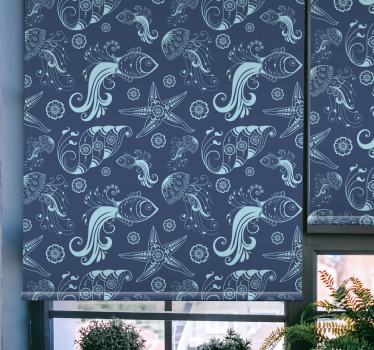 Rollo Fenster Tiere muster der meeresfauna - TenStickers