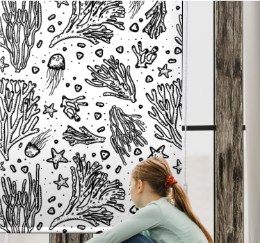 Rollo Fenster Tiere muster des meereslebens - TenStickers