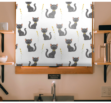 Rollo Fenster Tiere muster für schwarze katzen - TenStickers