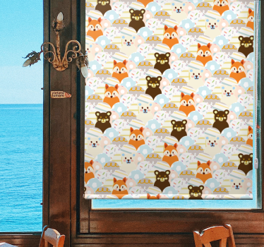 Rollo Fenster Tiere baby wald gesichter - TenStickers