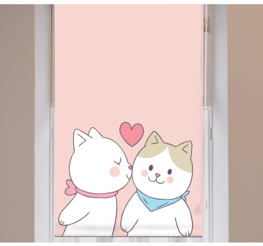 Rollo Fenster Tiere süßes katzenpaar - TenStickers