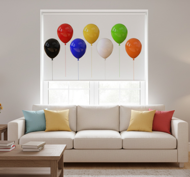 Rollo fenster weiß 3d realistische bunte ballons - TenStickers