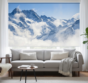 Rollo fenster weiß alpenlandschaft - TenStickers