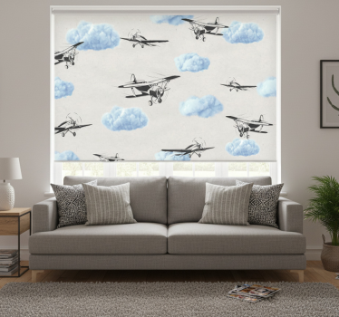 Rollo fenster weiß flugzeuge am himmel - TenStickers