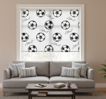 Rollo fenster weiß fußball mit namen - TenStickers