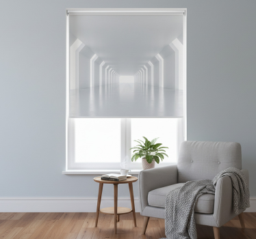 Rollo fenster weiß futuristische korridor perspektive - TenStickers