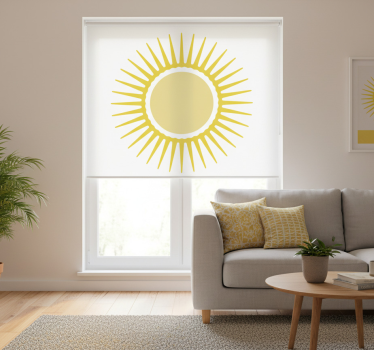 Rollo fenster weiß gelbe sonne - TenStickers