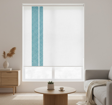 Rollo fenster weiß japandi minimalistische blaue streifen - TenStickers
