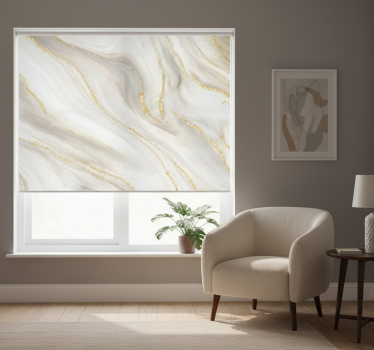 Rollo fenster weiß marmor in weiß und gold - TenStickers