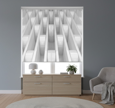 Rollo fenster weiß mit 3d geometrischem design - TenStickers