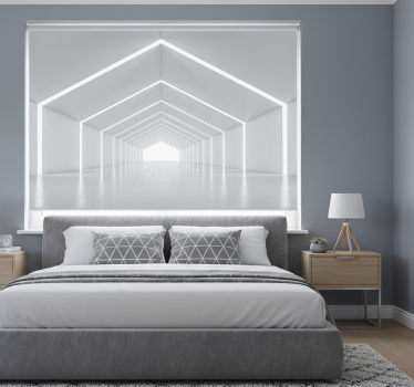 Rollo fenster weiß mit 3d effekt tunnel - TenStickers