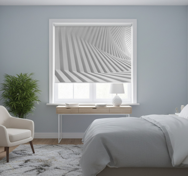 Rollo fenster weiß mit abstrakten geometrischen wellen - TenStickers