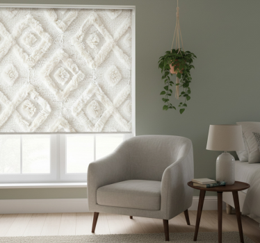 Rollo fenster weiß mit diamantmuster - TenStickers