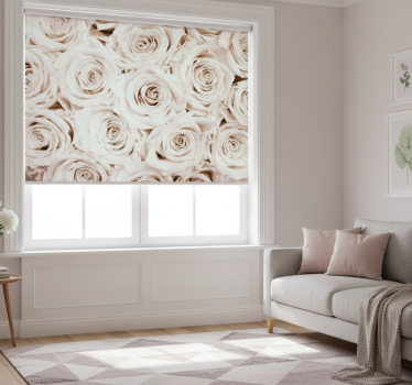 Rollo fenster weiß mit elegantem rosa blumendesign - TenStickers