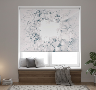 Rollo fenster weiß mit explodierenden geometrischen formen - TenStickers