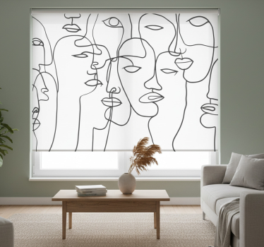 Rollo fenster weiß mit gesichtsmuster - TenStickers