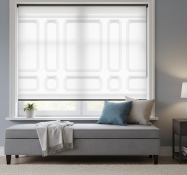 Rollo fenster weiß mit klassischen querleisten - TenStickers