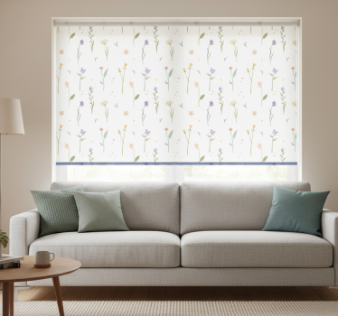 Rollo fenster weiß mit kleinen frühlingszweigen - TenStickers