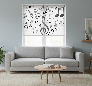 Rollo fenster weiß mit musiknoten - TenStickers