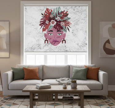 Rollo fenster weiß modernes design von frauen und blumen - TenStickers