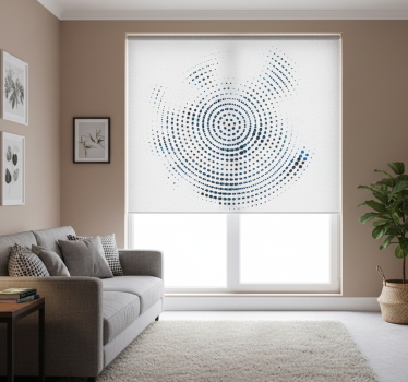 Rollo fenster weiß mosaik aus schwarz und blau dots - TenStickers