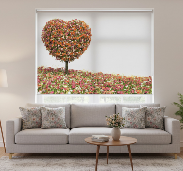 Rollo fenster weiß wandtapete fantasiebaum herzform - TenStickers