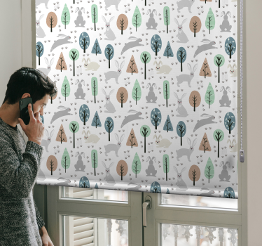 Rollo Fenster weitere Tiere muster mit waldbewohnern - TenStickers