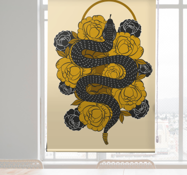 Rollo Fenster weitere Tiere schlange zwischen blumen - TenStickers