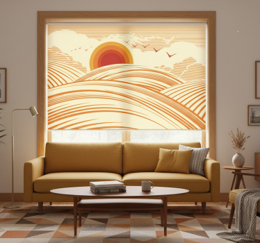 Rollo fenster wohnzimmer 70er jahre landschaft - TenStickers