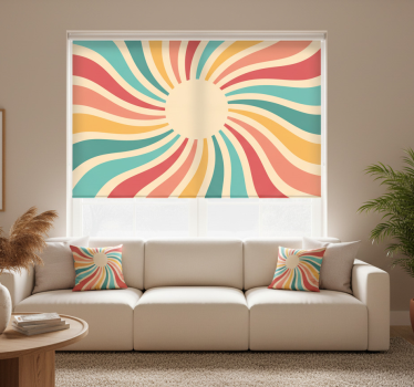 Rollo fenster wohnzimmer 70er jahre sonnenuntergang pop - TenStickers