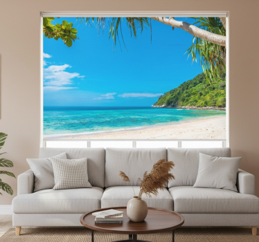 Rollo fenster wohnzimmer ausblick auf die karibik - TenStickers