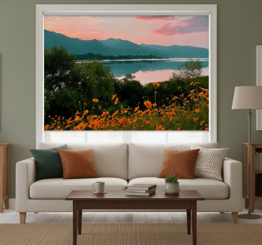 Rollo fenster wohnzimmer berge und savanne - TenStickers