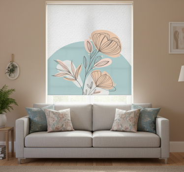 Rollo fenster wohnzimmer blumenmalerei - TenStickers