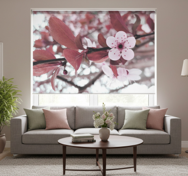 Rollo fenster wohnzimmer elegantes kirschblüten design - TenStickers